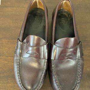 Boys Sperry Leather Penny Loafers in Burgundy